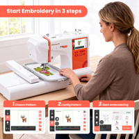 Machine à broder électrique domestique PooLin EOC03, petite taille, pour usage domestique, professionnel et DIY, multifonctionnelle