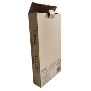 กล่องกระดาษคราฟท์สีน้ําตาลรีไซเคิล 300 แกรมเป็นมิตรกับสิ่งแวดล้อมพร้อมการปั๊มลายนูนและการลบลงสําหรับอุปกรณ์อิเล็กทรอนิกส์ของผู้บริโภค - Product Image 4