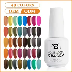 BOZLIN 40 색 반투명 소크 오프 UV 젤 가을 유약 반짝이는 매트 효과가있는 앰버 젤 폴리쉬