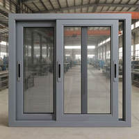 Ventana Corredera Ascendente de Aluminio con Doble Acristalamiento y Perfil de Vidrio Moderno, Resistente a Huracanes, para Reemplazo en Norteamérica