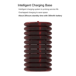 Cafe khách hàng đợi gọi điện thoại Buzzers 10 có thể sạc lại không thấm nước rung beeper không dây bồi bàn hệ thống phân trang cuộc gọi máy nhắn tin nhà hàng - Product Image 4