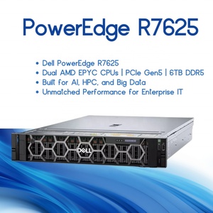 Servidor Dell R7625 de Bajo Consumo con Dos CPU EPYC, GPU PCIe Gen5 y Almacenamiento NVMe, Servidor PowerEdge R7625 Original de 2U para HPC - Product Image 5