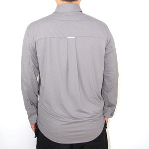 पुरुषों बुना हुआ शर्ट ऊर्ध्वाधर पट्टी पैटर्न प्रतिबिंबित ट्रिम एकल ब्रेस्टेड बटन ओएम आकस्मिक रिसॉर्ट पहनने - Product Image 3