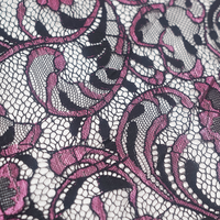 Nouveau tissu en dentelle jacquard polyester/nylon léger de haute qualité, multicolore, pour robes de mariée pour femmes