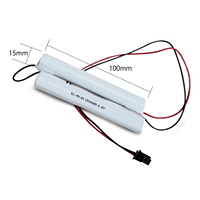 JINTION 4.8V 1500mAh NiMH Baterai Pengganti Lampu Darurat untuk ELP B065 4 Sel 2+2 AA Dual Inline