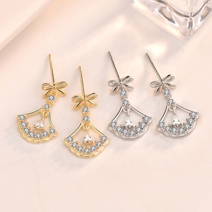 Boucles <span class=keywords><strong>d</strong></span>'<span class=keywords><strong>oreille</strong></span> EL24 en argent Sterling 925, Design créatif, cristal de luxe anti-<span class=keywords><strong>allergie</strong></span>, boucles à nœud papillon pour filles, bijoux - Product Image 2