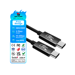 OEM/ODM Vente chaude <span class=keywords><strong>Chargeur</strong></span> rapide USB-IF USB-C vers USB-C USB4 240w 40 Gbps, vidéo 8K pour <span class=keywords><strong>Apple</strong></span> iPhone 16/15, iPad, tablettes, ordinateurs portables - Product Image 1