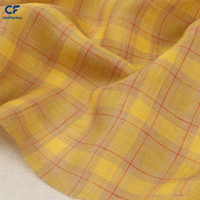 Tissu de chemise à carreaux personnalisé - Nouveau style estival pour femme - Tissu de chemisier 100% lin - Tissu de robe écologique teint en fil tissé