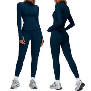 Conjunto <span class=keywords><strong>de</strong></span> Leggings y Chaqueta Deportiva <span class=keywords><strong>de</strong></span> Manga Larga <span class=keywords><strong>para</strong></span> Mujer, <span class=keywords><strong>de</strong></span> Alta Calidad, Suave como la Mantequilla, Popular <span class=keywords><strong>para</strong></span> Entrenamiento, Gimnasio y Yoga - Product Image 1