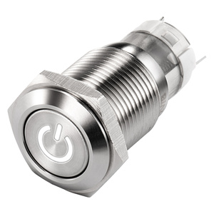 Đẩy nút đèn chuyển đổi nút latching kim loại phẳng vòng đầu 1no1nc điện <span class=keywords><strong>LED</strong></span> thắp sáng e-xe đạp không thấm nước giá thấp 16 Mét 3A IP65 - Product Image 5