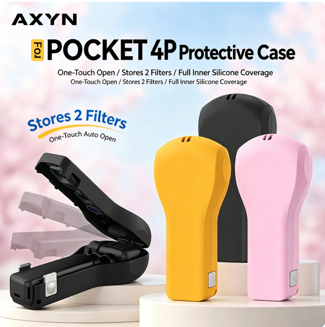 Compatible with DJI Pocket 4 Pro protective case, flip cover, portable Pocket 4P storage box, and protective cover accessories.