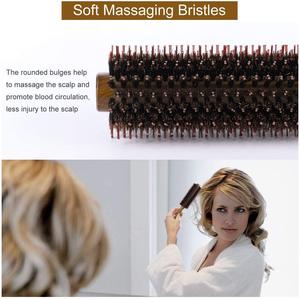 Peigne à cheveux à trois rangées de poils de sanglier moelleux, logo personnalisé, peigne à queue pointue pour <span class=keywords><strong>la</strong></span> coiffure - Product Image 5