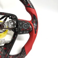 Volant personnalisé en fibre de carbone forgée rouge à LED pour Toyota Corolla Camry RAV4 EZ Avalon Corolla 2015-2024