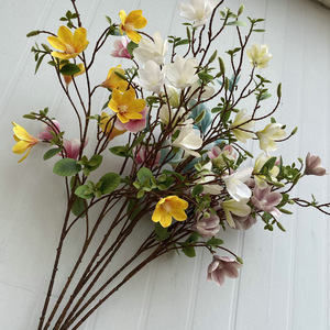 Factory New 3D 9-Head Small Artificial <strong>Magnolia</strong> Branchesflowers for Home Living Room Decoration Wedding Ornament <strong>Table</strong> Floral - Product Image 3