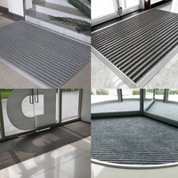 Tapis d'entrée commercial en alliage d'aluminium, réversible, lavable, à rayures tuftées, anti-poussière et anti-humidité, en promotion