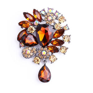 Noiva do casamento do vintage Big Blue Crystal Drop Colorido Rhinestone encantador Teardrop <span class=keywords><strong>Brooch</strong></span> buquê flor para a mulher - Product Image 6