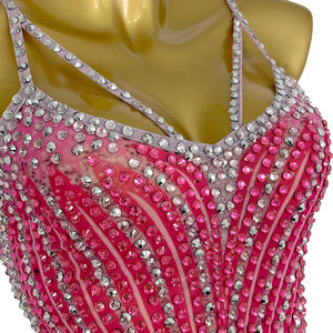 ชุดเดรสยาวประดับเพชรสำหรับแขกงานแต่งงานงานพรอมสีชมพูชุดเดรสไปคลับงานปาร์ตี้งานเลี้ยงค็อกเทลสุดเซ็กซี่ - Product Image 5