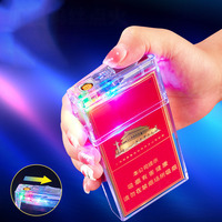 Briquet moderne transparent coloré rechargeable par USB en fil de tungstène, idée cadeau d'affaires, étui à cigarettes coloré éclairé