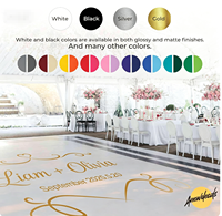 Autocollant de sol de danse personnalisé brillant, résistant à l'eau et amovible - Autocollants en vinyle personnalisés pour mariage avec nom et date - Décoration de fête