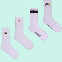Chaussettes de sport personnalisées avec broderie de créateur pour hommes Chaussettes brodées personnalisées avec logo en coton respirant