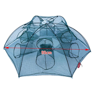 Nouveau filet de pêche automatique renforcé <span class=keywords><strong>à</strong></span> 4-16 trous pour crevettes, carpes de rivière, filet de débarquement pliable en nylon pour crabes et <span class=keywords><strong>poissons</strong></span> - Product Image 6