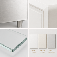 Vitrines minimalistes pour bijoux et montres, coins arrondis, blanc pur, vitrines en verre sur mesure haut de gamme, cadre métallique, magasin de détail, LED