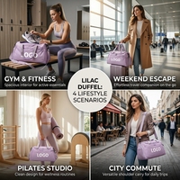 Sac de sport personnalisé avec logo, sac de voyage en polyester avec compartiment à chaussures, sangle réglable, pour la gym et les voyages
