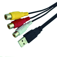 Cable USB Tipo-C a 3 RCA con Cubierta de PVC y Blindaje de Lámina para Uso en Computadoras