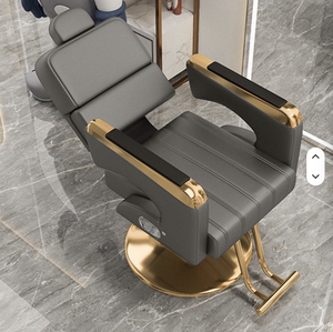 Sillón de Barbería Reclinable para Estilistas, Silla de Peluquería para Permanentes, Silla de Barbero Ajustable y Giratoria para Salones de Belleza - Product Image 1