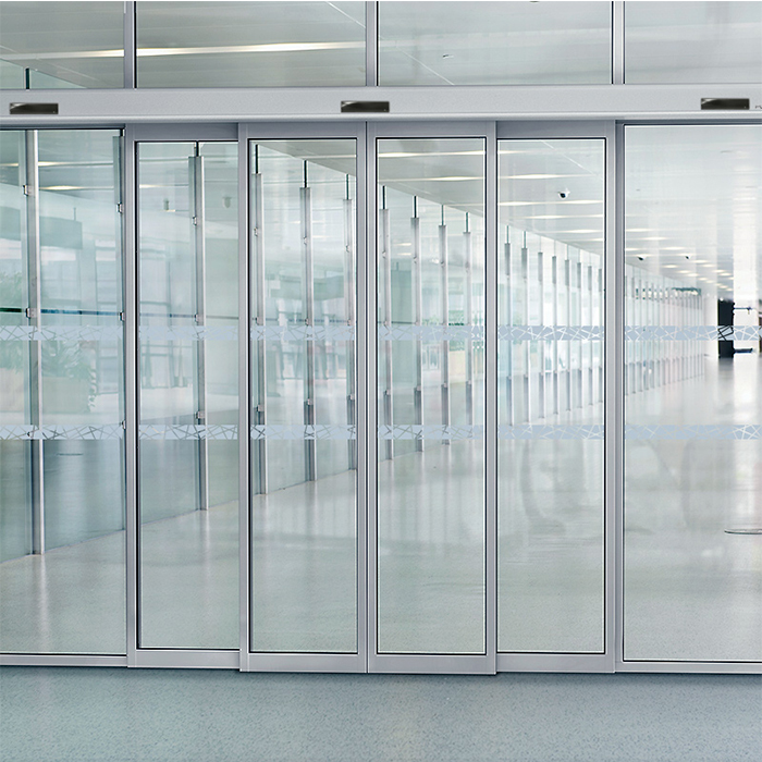 Modern Commercial Smart Tempered Glazing Interior Automatic Sliding Glass Doors Aluminum