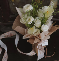 Kertas Pembungkus Bunga Warna-warni Gaya Korea, Kemasan Buket Bunga, Seni Floral, Toko Bunga, DIY, Kertas Pembungkus Bunga Jala Buatan Tangan