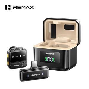 Remax ไมโครโฟนลาวาเลียร์ไร้สาย K17พร้อมจอแสดงผลดิจิตอลแม่เหล็กเคสไมค์ลดเสียงรบกวนสำหรับ <span class=keywords><strong>iPhone</strong></span> Type-C Tik Vlog - Product Image 1