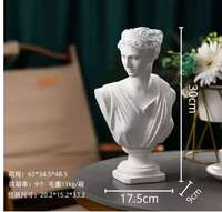 Statue de tête grecque abstraite d'intérieur Décoration intérieure Sculpture d'art en résine Statue de buste de David 30cm Ssatue Ultra-white Figure Décoration