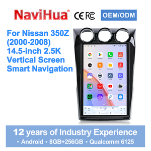 วิทยุติดรถยนต์ระบบแอนดรอยด์หน้าจอ 14.4 นิ้ว ดีไซน์ใหม่จาก NaviHua เครื่องเล่นดีวีดีในรถยนต์ พร้อมระบบนำทาง GPS และมัลติมีเดีย สำหรับรถยนต์นิสสัน 350Z ปี 2000-2008 - Product Image 1