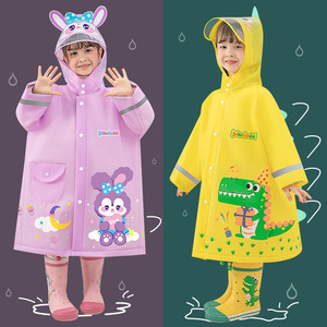 Cartoon Children's 3D EVA Raincoat With Reflective Strips For School Use - Product Image 5