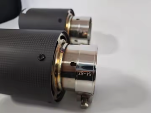 Ujung knalpot serat karbon, Aksesori pipa knalpot baru Universal 101mm Rolled - Product Image 5