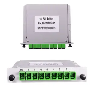 FTTH 1260-1650nm 코닝 파이버 스플리터 박스 1x8 삽입 PLC 스플리터 LGX 광섬유 스플리터