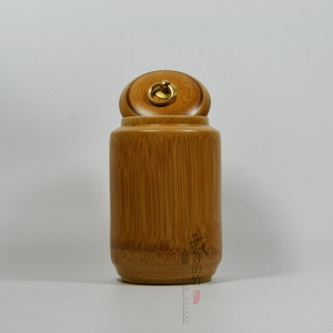 Jiangxiang Guocha Bamboo Tea Canister Wooden Lid Carved Design Gift Packaging <b>Large</b> Storage <b>Jar</b> For Tea - Product Image 2