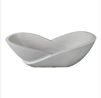Baignoire autoportante Bali moderne, finition polie, taille personnalisée, utilisation intérieure/extérieure, ovale, écologique, avec accoudoirs, drain et coin de douche pour villa