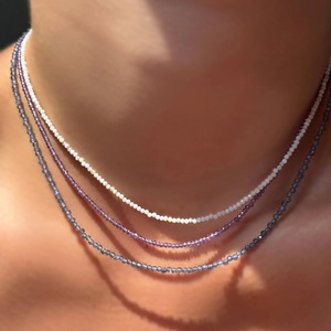 Collier ras du cou minimaliste en pierre naturelle de <span class=keywords><strong>cristal</strong></span> de guérison 3mm pour femme - Product Image 2