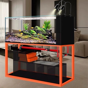 Grand aquarium de poissons en verre ultra clair personnalisé aquarium marin de récif rectangulaire avec ruisseau pour l'affichage de la vie aquatique - Product Image 4