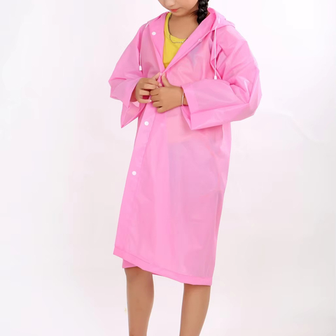 Black Color EVA Waterproof Raincoats Kids Rain Jackets