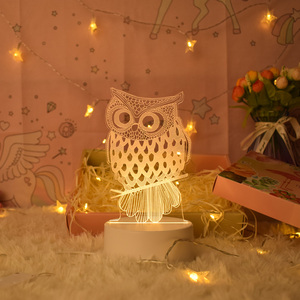 Lámpara Nocturna LED USB Acrílica con Diseño Moderno y Novedoso, Ilusión Óptica 3D Simple, para Niños - Product Image 2