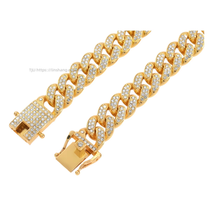 Middle Eastern Men's Punk Hip-hop Style Full <b>Cuban</b> Bracelet Jewelry <b>Chain</b> Men's Geometry Tanjing Fashion Lijing Necklace - Product Image 3