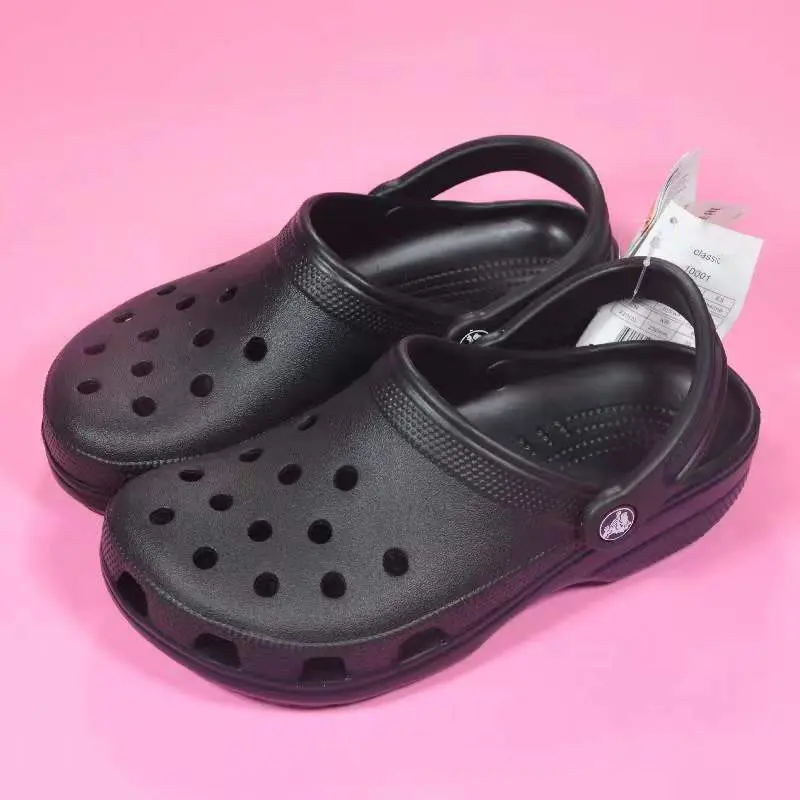 Hot Sale Round Toe Latex Shoes Crocs Black Crocs Plataformas Para Mujer Winter Womens Crocs