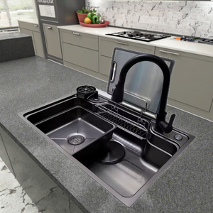 Évier de cuisine multifonctionnel en acier inoxydable 304 à surface brossée Évier de cuisine de qualité supérieure - Product Image 6