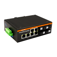 Commutateur Ethernet Gigabit industriel géré Tincam, 4 fibres SC monomodes 20 km + 6 ports RJ45, WEB VLAN QoS ERPS, rail DIN, DC12-57V