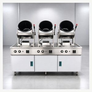 Machine de cuisson automatique commerciale Threestones pour sautés, 5000-10000W, gaz/électrique, en acier inoxydable, robot <span class=keywords><strong>wok</strong></span> pour restaurant - Product Image 3