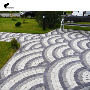 Tostone tối grey <span class=keywords><strong>g654</strong></span> Granite <span class=keywords><strong>Cobble</strong></span> lưới gạch hình quạt lát đá cho sử dụng ngoài trời cho cửa trước xe đậu xe bên ngoài - Product Image 4