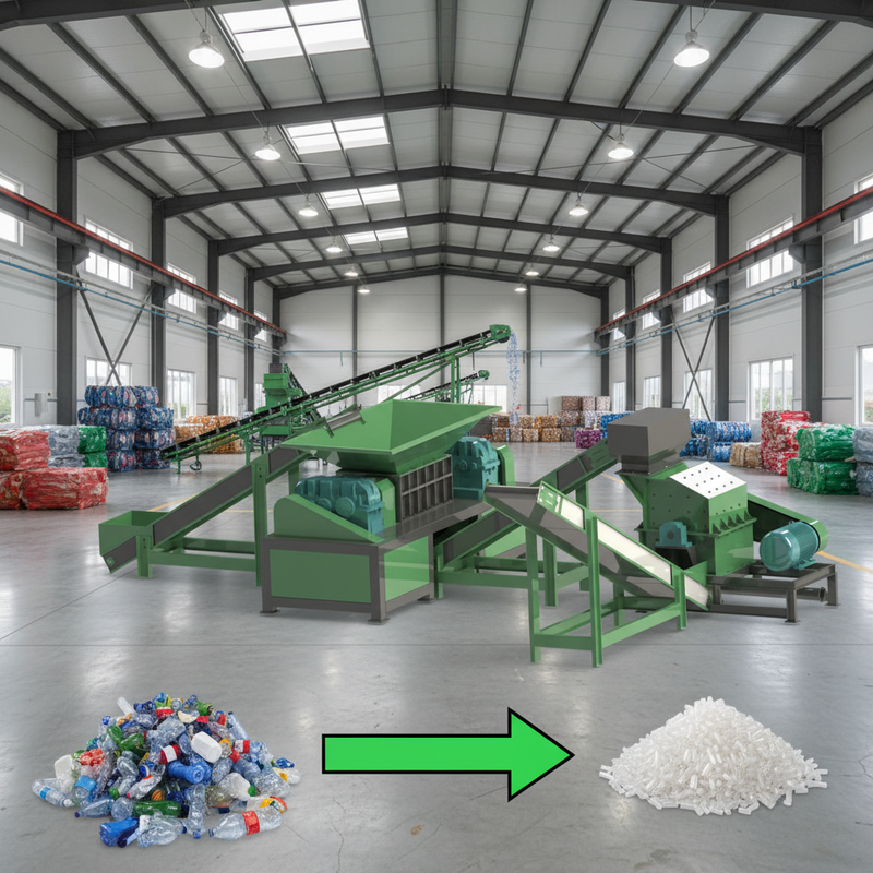 Plastic Waste Recycling Line with High